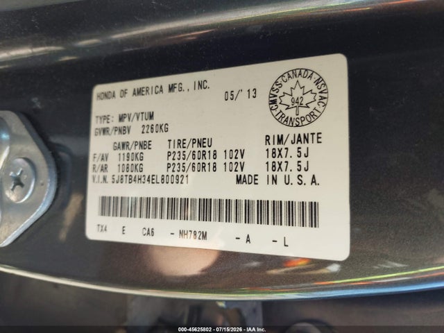 Acura RDX 2014 5J8TB4H34EL800921 Image 9