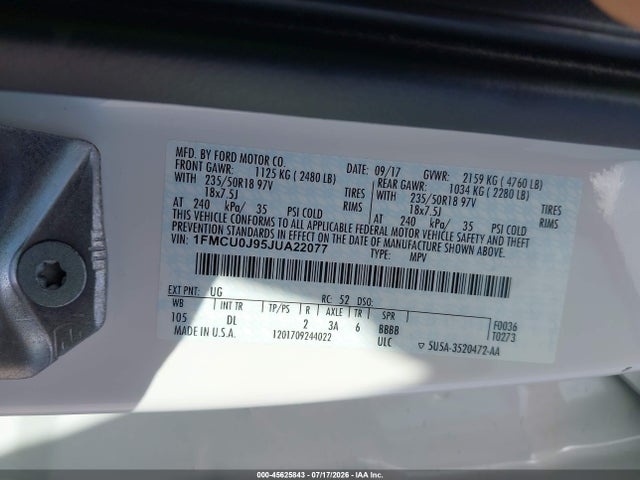 Ford Escape Titanium 2018 1FMCU0J95JUA22077 Image 9