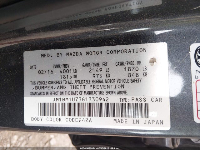 Продаж на аукціоні авто 2016 Mazda Mazda3 I Sport, vin: JM1BM1U73G1330942, номер лоту: 45625864