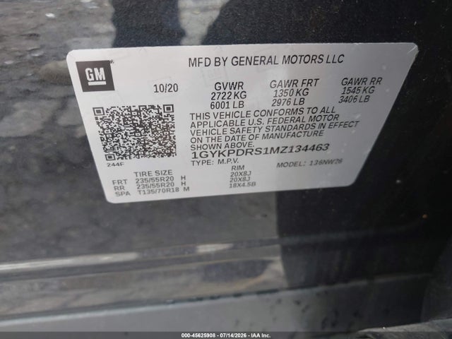 Продаж на аукціоні авто 2021 Cadillac Xt6 Awd Premium Luxury, vin: 1GYKPDRS1MZ134463, номер лоту: 45625908