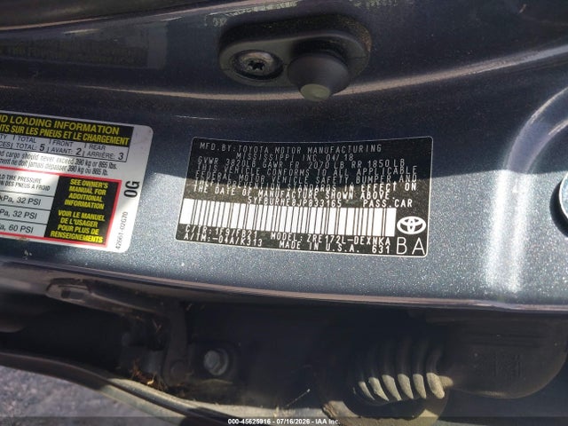 45625916 :رقم المزاد ، 5YFBURHE8JP833165 vin ، 2018 Toyota Corolla Le مزاد بيع