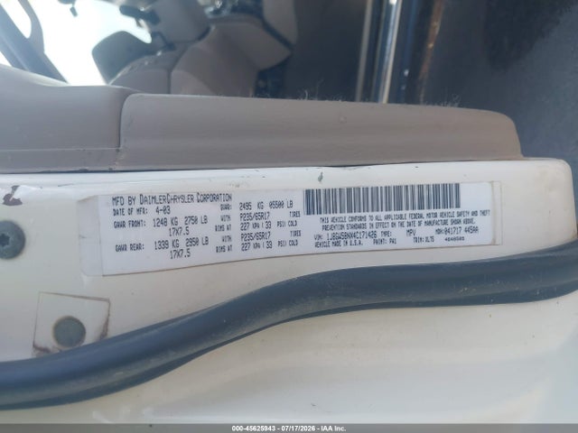 Продаж на аукціоні авто 2004 Jeep Grand Cherokee Limited, vin: 1J8GW58NX4C171426, номер лоту: 45625943