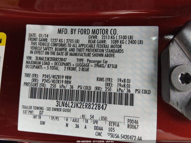 Lincoln MKZ 2014 3LN6L2JK2ER822847 Image 9