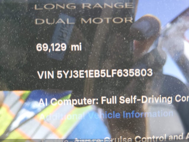 Продажа на аукционе авто 2020 Tesla Model 3 Long Range Dual Motor All-wheel Drive, vin: 5YJ3E1EB5LF635803, номер лота: 45625998