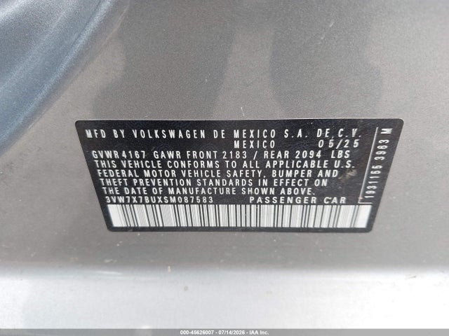 3VW7X7BUXSM087583 Volkswagen Jetta 1.5t Se