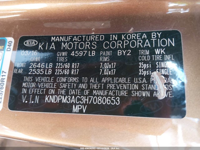 KIA Sportage Lx 2017 KNDPM3AC3H7080653 Image 9