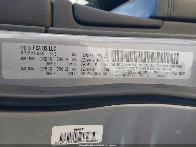 1C4RJFBG5KC719912 Jeep Grand Cherokee Limited 4x4