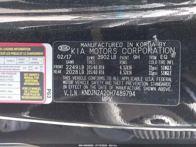 KIA Soul 2017 KNDJN2A20H7489794 Image 9