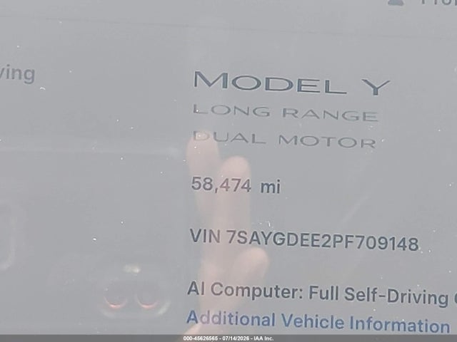 Tesla Model Y 2023 7SAYGDEE2PF709148 Image 14