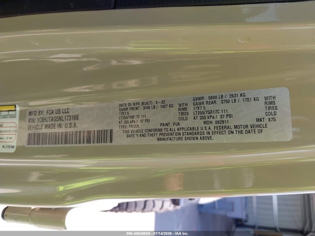 Jeep Gladiator Willys 4x4 2022 1C6HJTAG5NL173166 Image 9