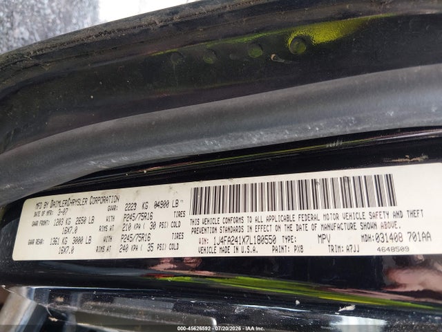 Продаж на аукціоні авто 2007 Jeep Wrangler X, vin: 1J4FA241X7L180550, номер лоту: 45626592