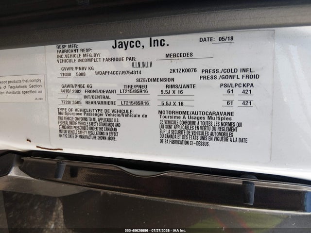 Mercedes Sprinter 3500 2018 WDAPF4CC7J9754314 Image 8