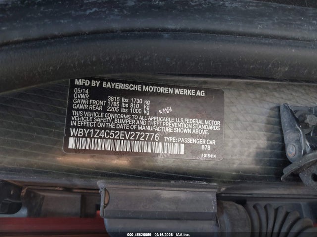 BMW I3 Base W/range Extender 2014 WBY1Z4C52EV272776 Image 9