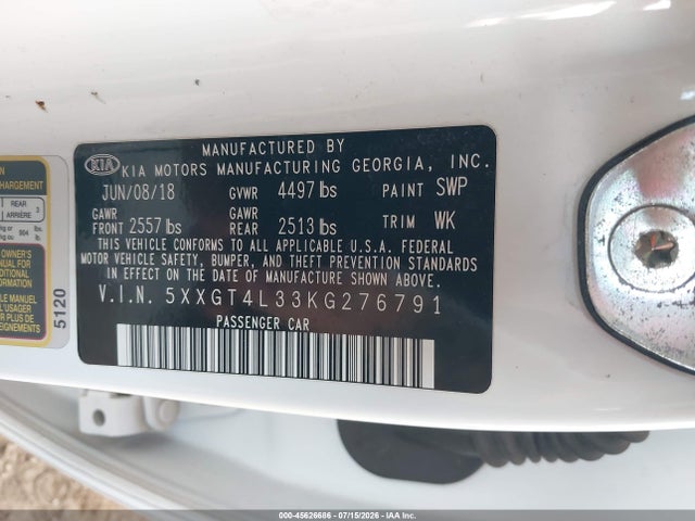 KIA Optima Lx 2019 5XXGT4L33KG276791 Image 9