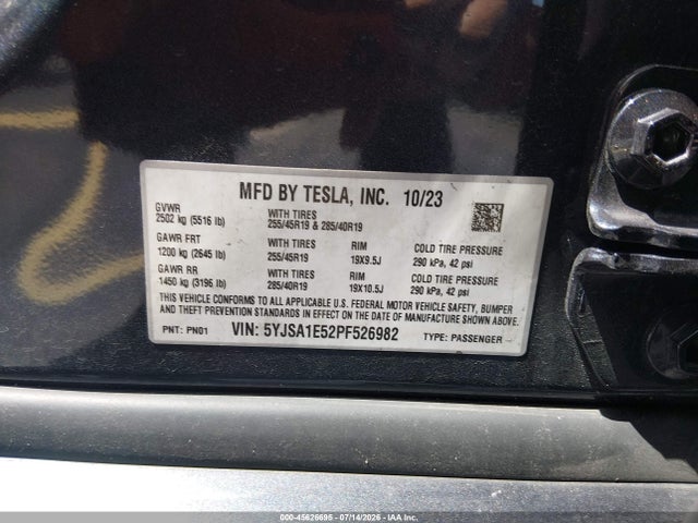 Aukcja sprzedaży 2023 Tesla Model S, vin: 5YJSA1E52PF526982, numer aukcji: 45626695