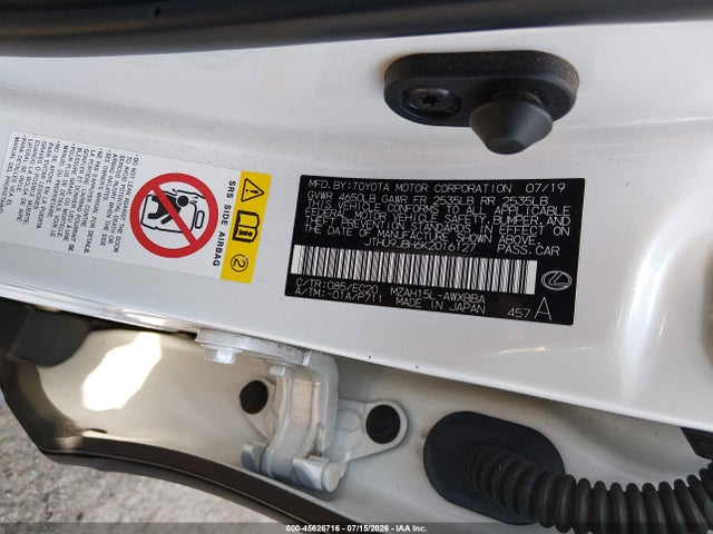 Aukcja sprzedaży 2019 Lexus Ux 250h, vin: JTHU9JBH6K2016127, numer aukcji: 45626716