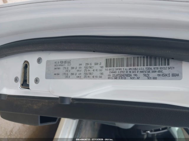 Продажа на аукционе авто 2017 Ram 1500 Tradesman  4x4 8' Box, vin: 3C6JR7DG2HG708324, номер лота: 45626723