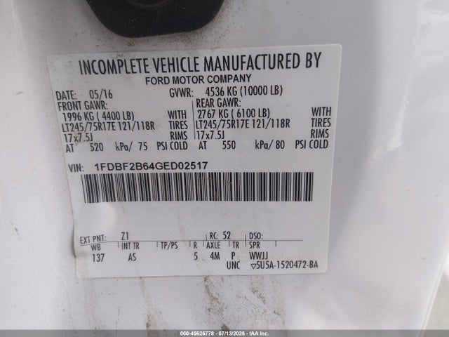 Ford F-250 Xl 2016 1FDBF2B64GED02517 Image 9