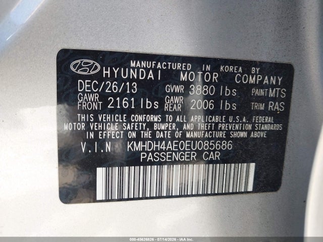 Hyundai ELANTRA SE 2014 KMHDH4AE0EU085686 Image 9