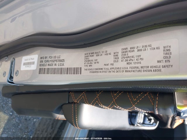 45626941 :رقم المزاد ، 1C4RJYE62P8789425 vin ، 2023 Jeep Grand Cherokee 4xe Summit Reserve مزاد بيع
