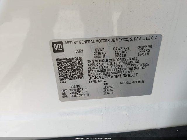 3GKALPEV4ML388517 GMC Terrain Fwd Slt