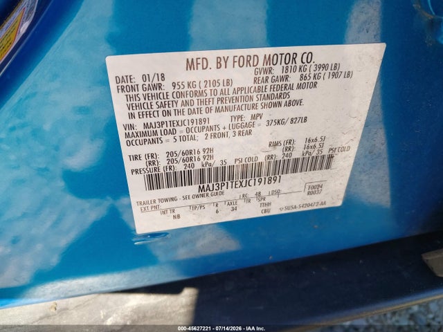 Ford Ecosport Se 2018 MAJ3P1TEXJC191891 Image 9