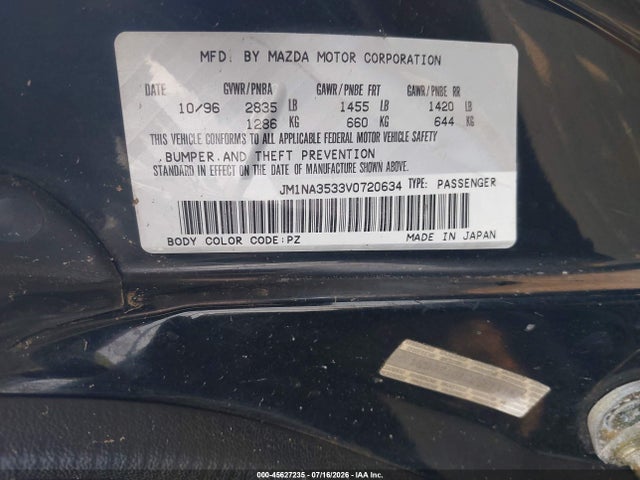 Aukcja sprzedaży 1997 Mazda Mx-5 Miata Leather Pkg/m Edition/popular Equipment Pkg/r Pkg./sto/sto-edition/touring Pkg, vin: JM1NA3533V0720634, numer aukcji: 45627235