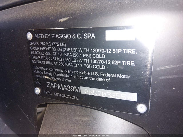Vespa Gts 300 Super 2022 ZAPMA39M0N5203355 Image 10