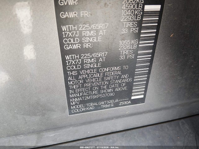 Nissan ROGUE SV 2019 KNMAT2MT6KP537090 Image 9