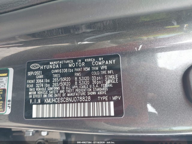 45627364 :رقم المزاد ، KMUHCESC8NU078828 vin ، 2022 Genesis Gv80 3.5t Awd مزاد بيع