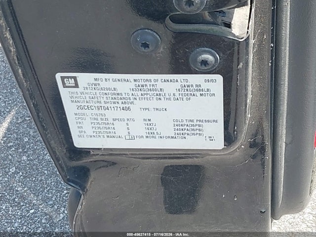 Продажа на аукционе авто 2004 Chevrolet Silverado 1500 Ls, vin: 2GCEC19T041171406, номер лота: 45627415