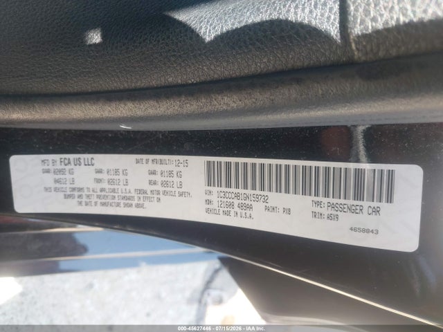 45627446 :رقم المزاد ، 1C3CCCAB1GN159732 vin ، 2016 Chrysler 200 Limited مزاد بيع