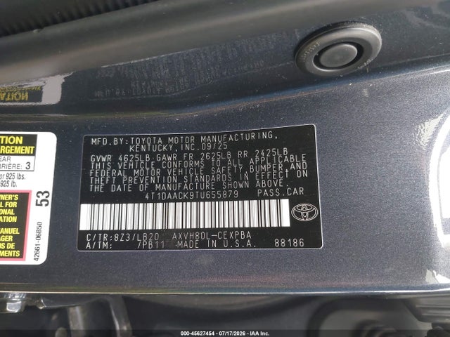 Toyota CAMRY XSE 2026 4T1DAACK9TU655879 Image 9
