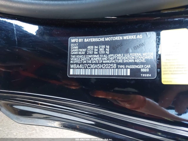 BMW 430I 2017 WBA4U7C36H5H20258 Image 9