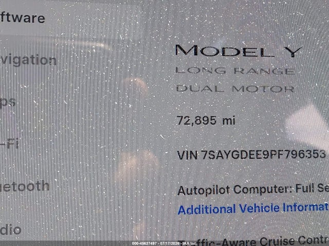Продаж на аукціоні авто 2023 Tesla Model Y Awd/long Range Dual Motor All-wheel Drive, vin: 7SAYGDEE9PF796353, номер лоту: 45627497