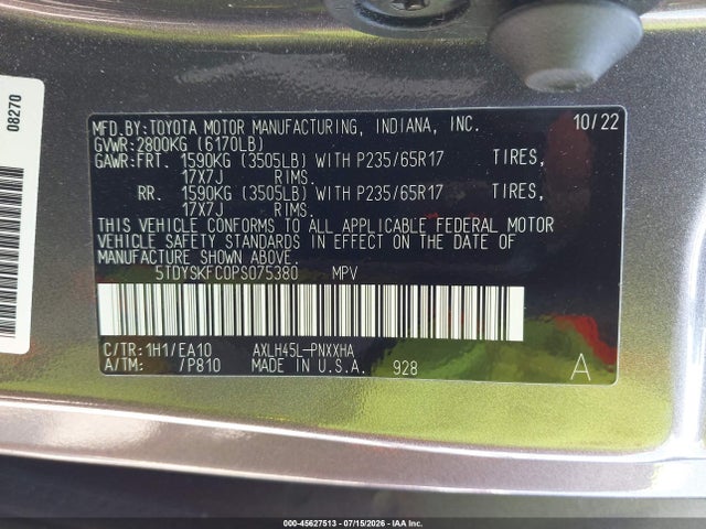 Toyota SIENNA XLE 2023 5TDYSKFC0PS075380 Image 9