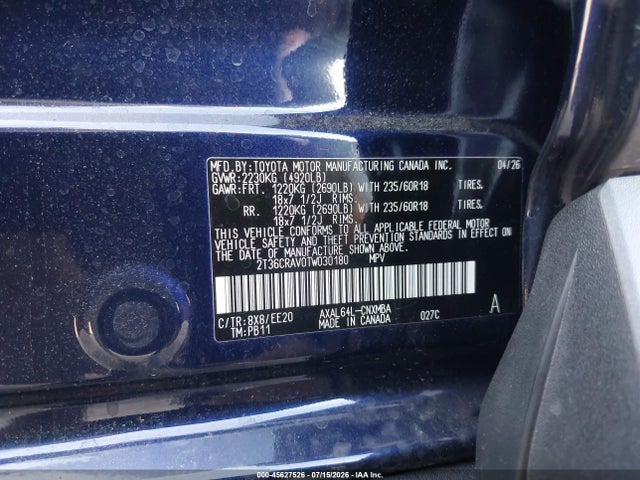 2T36CRAV0TW030180 Toyota Rav4 Xle Premium