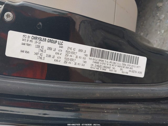 Aukcja sprzedaży 2010 Volkswagen Routan Se, vin: 2V4RW3D11AR424407, numer aukcji: 45627538