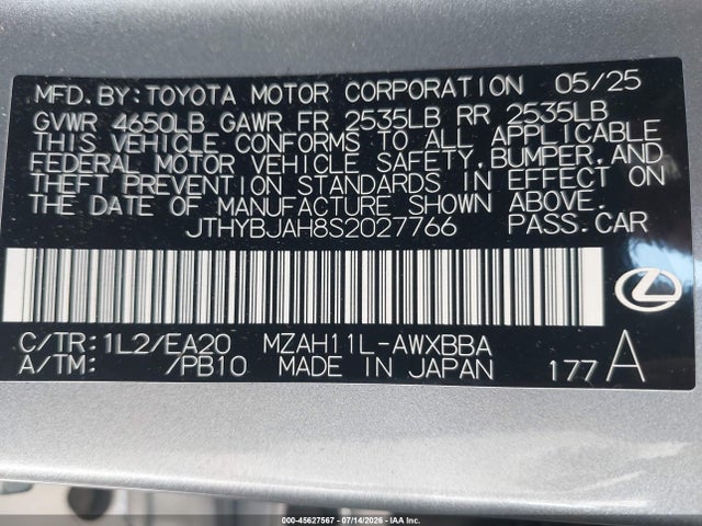 Lexus Ux 300h 2025 JTHYBJAH8S2027766 Image 9