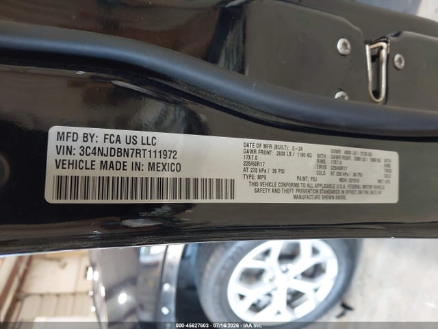 Продажа на аукционе авто 2024 Jeep Compass Latitude 4x4, vin: 3C4NJDBN7RT111972, номер лота: 45627603