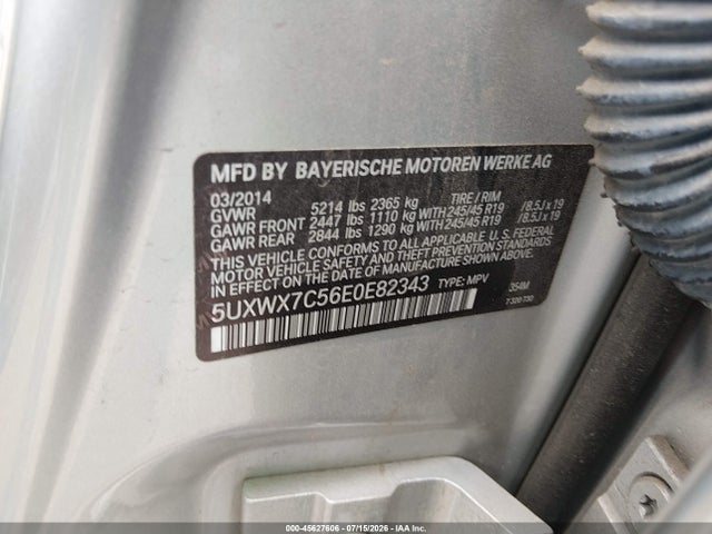 5UXWX7C56E0E82343 BMW X3 Xdrive35i