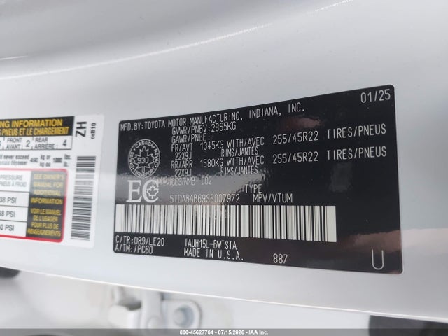 Lexus Tx 500h 2025 5TDABAB69SS007972 Image 9