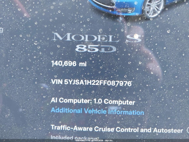 Tesla Model S 70d/85d/p85d 2015 5YJSA1H22FF087976 Image 16
