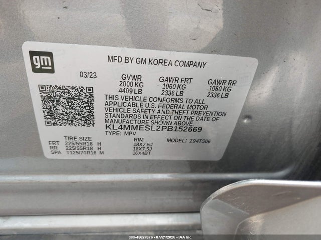 Продажа на аукционе авто 2023 Buick Encore Gx Select Awd, vin: KL4MMESL2PB152669, номер лота: 45627876