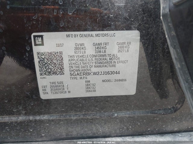 Продажа на аукционе авто 2018 Buick Enclave Essence, vin: 5GAERBKW2JJ163044, номер лота: 45627884
