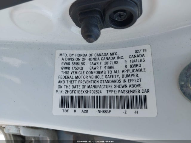 Honda CIVIC SI 2019 2HGFC1E5XKH702824 Image 9