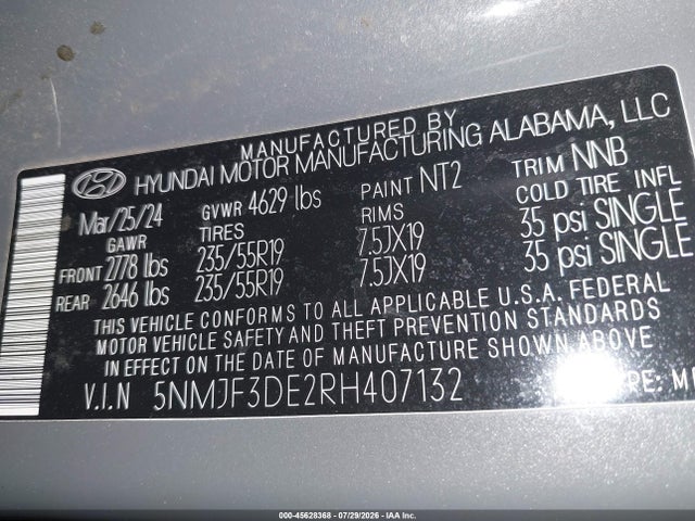 Hyundai TUCSON SEL 2024 5NMJF3DE2RH407132 Image 9