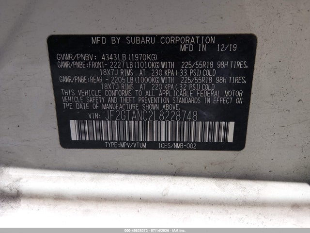 JF2GTANC2L8228748 Subaru Crosstrek Limited