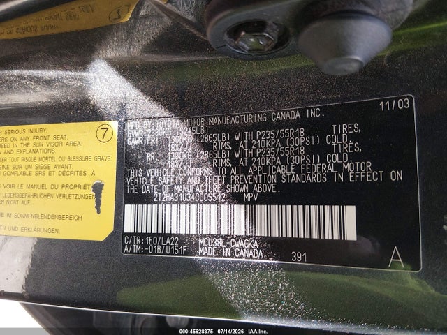 Продажа на аукционе авто 2004 Lexus Rx 330, vin: 2T2HA31U34C005512, номер лота: 45628375
