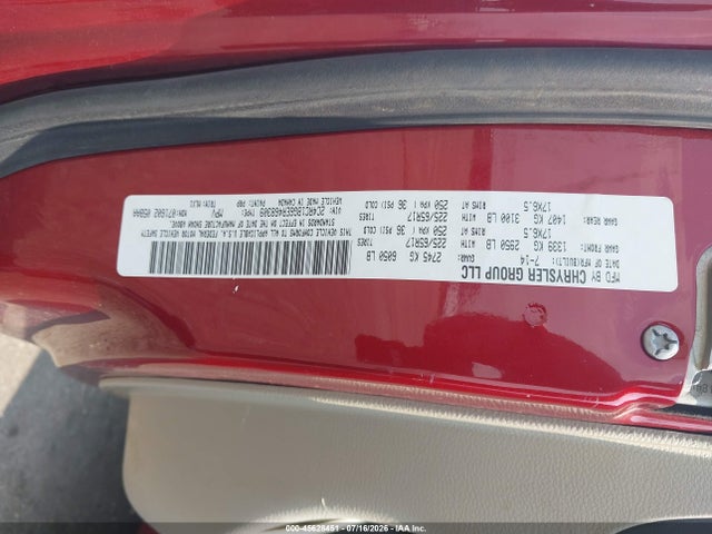 45628451 :رقم المزاد ، 2C4RC1BG6ER468309 vin ، 2014 Chrysler Town & Country Touring مزاد بيع